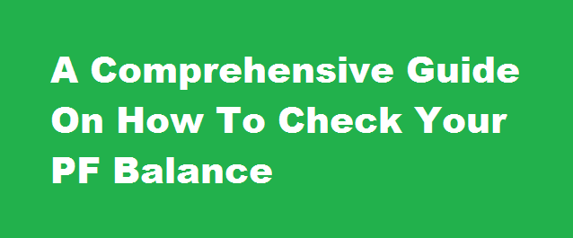 A Comprehensive Guide On How To Check Your PF Balance
