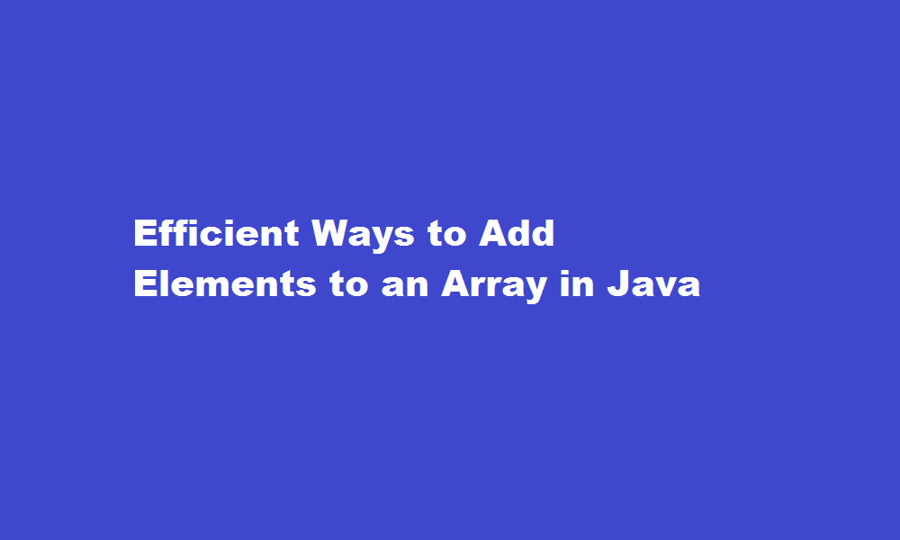 how to add element in array in java