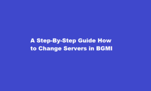 how to change server in bgmi