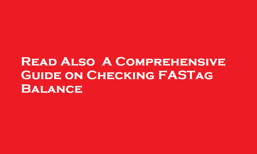 how to check fastag balance