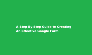 how to create a google form