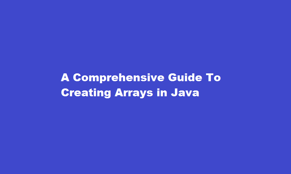 how to create array in java