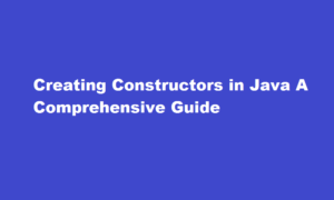 how to create constructor in java