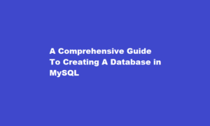 how to create database in mysql