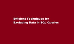 how to exclude data in sql