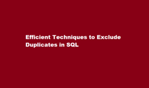 how to exclude duplicate in sql