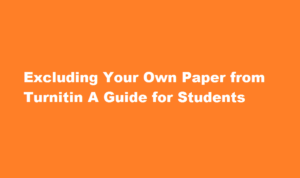 how to exclude own paper in turnitin