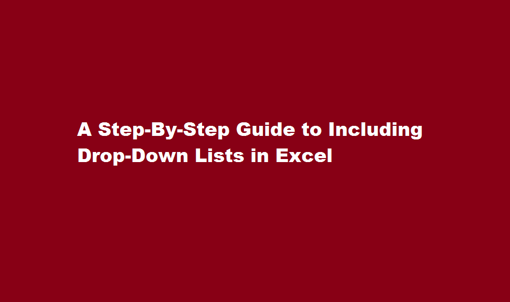 how to include drop down in excel