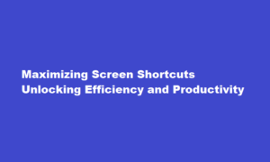 how to maximize screen shortcut