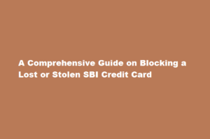 How can I block my lost or stolen SBI credit card