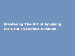 how to apply CA executive