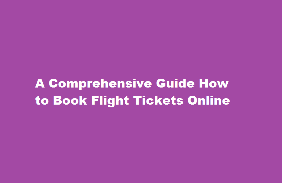 how to book flight tickets online