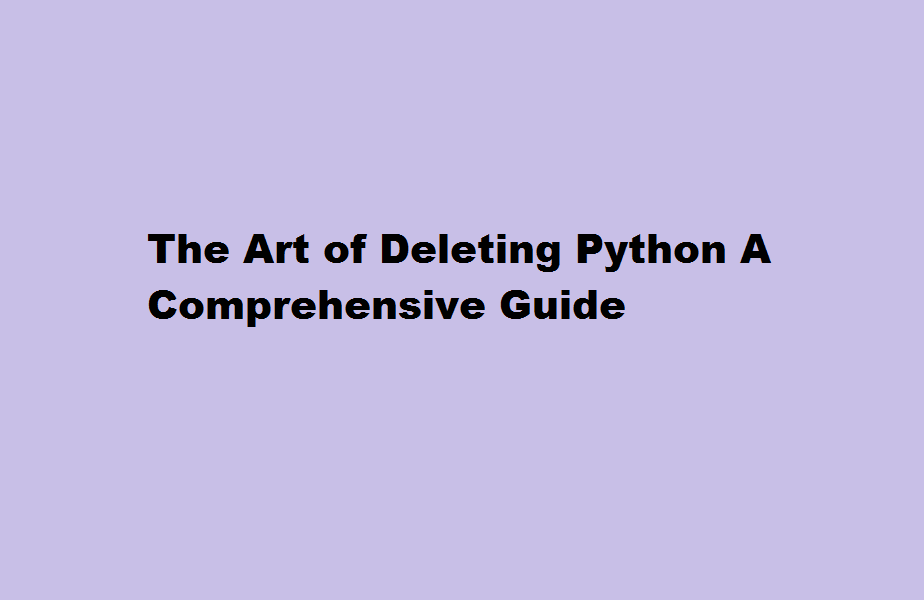 how to delete python