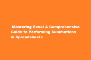 how to do sum in excel sheet