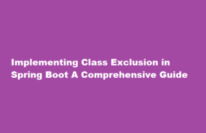 how to exclude a class in spring boot