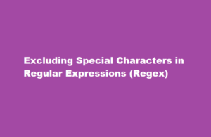 how to exclude special characters in regex,