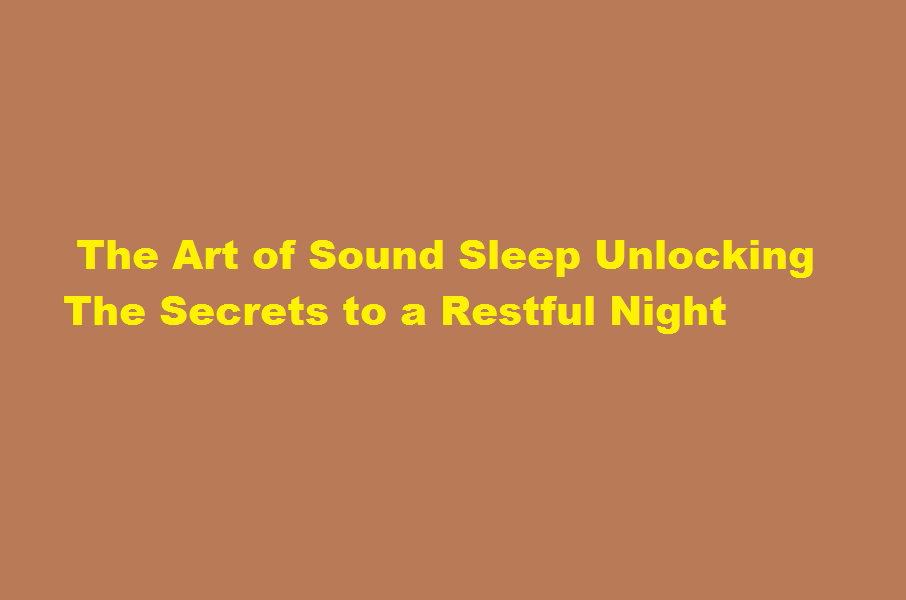 how to get a good sound sleep