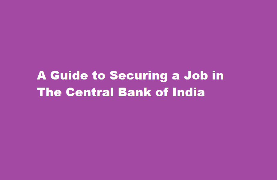 how to get job in central bank of india