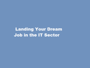 how to get job into IT sector