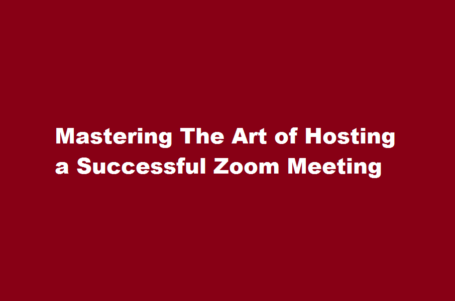 how to host a zoom meeting