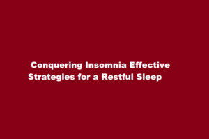 how to over come insomnia
