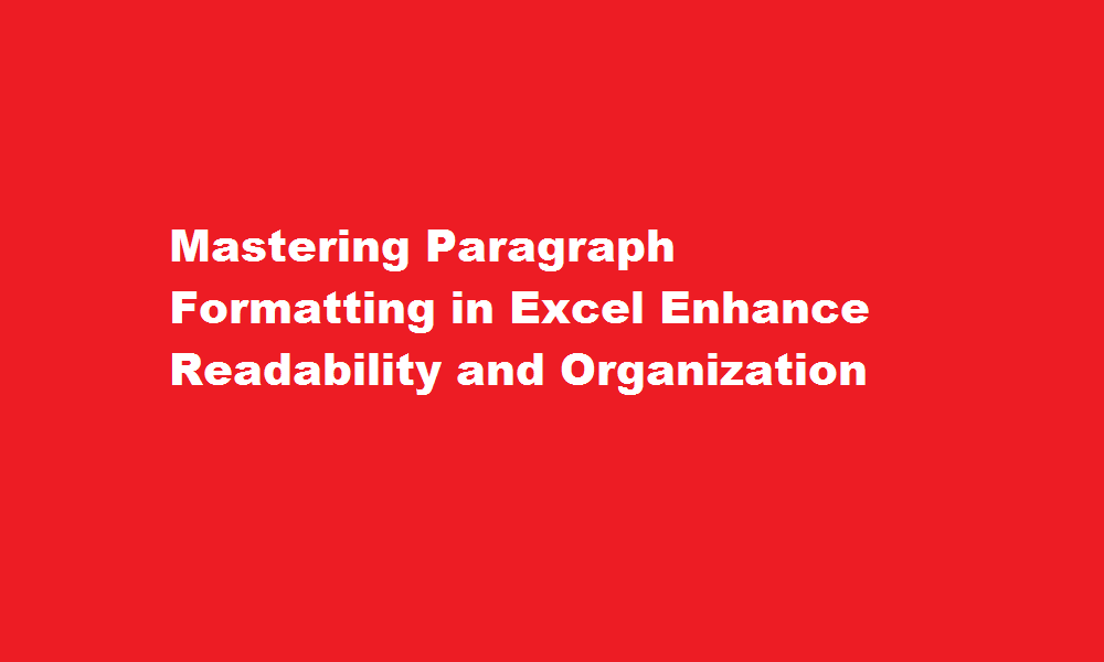 how to paragraph in excel