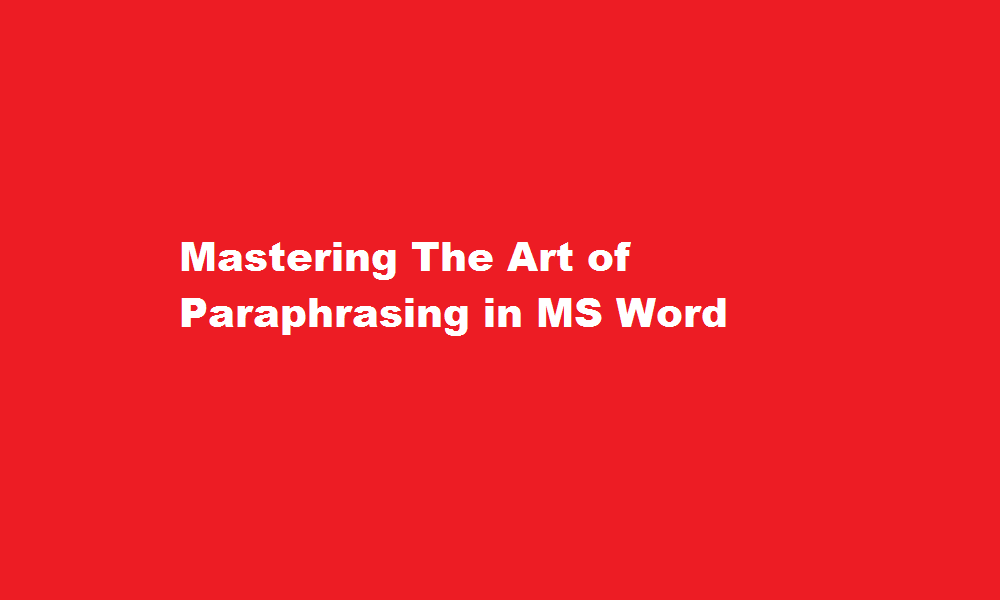 how to paraphrase in ms word