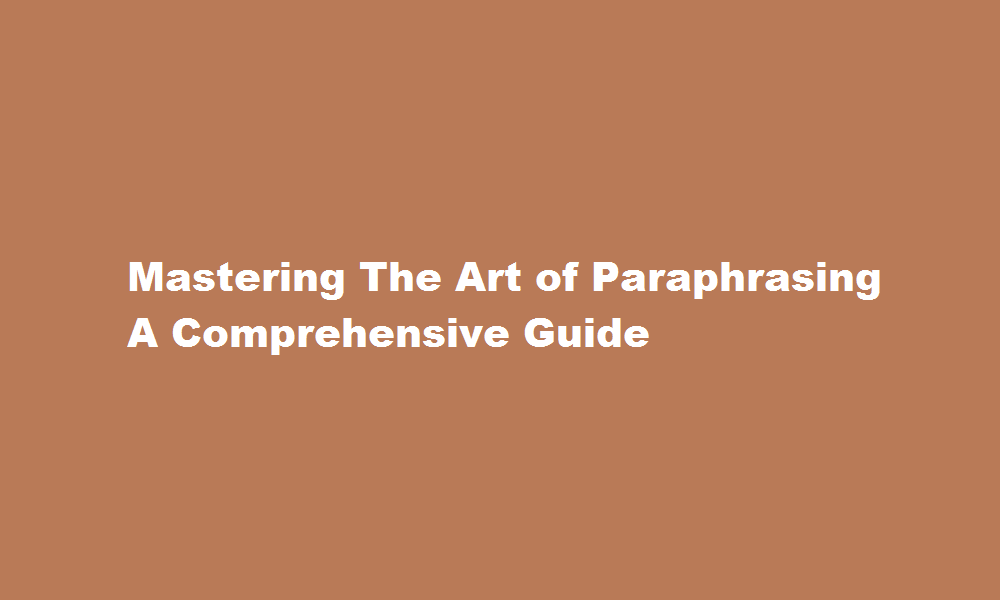 how to paraphrase