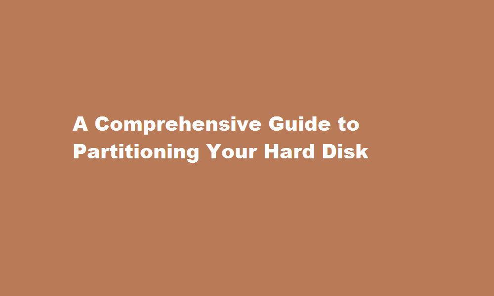 how to parition hard disk
