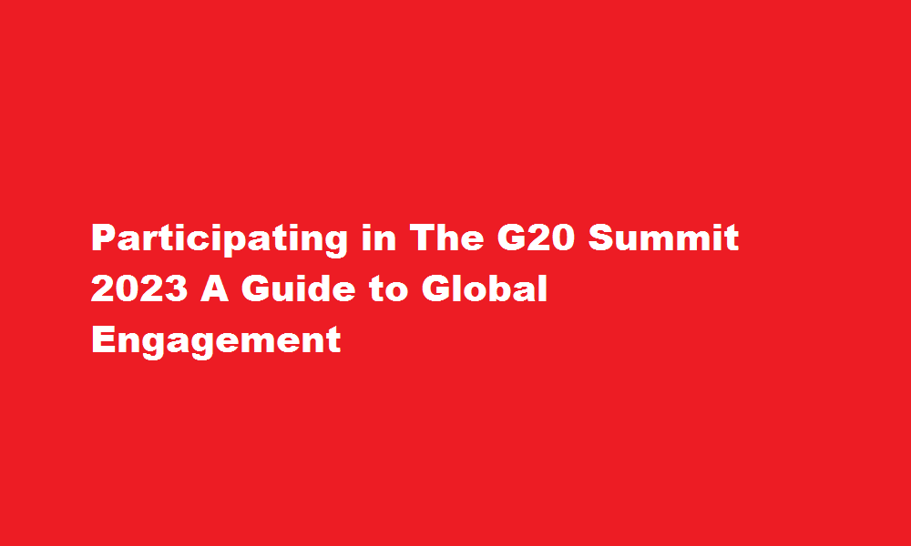 how to participate in g20 summit 2023