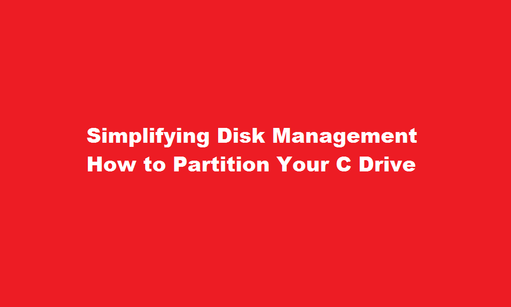 how to partition c drive