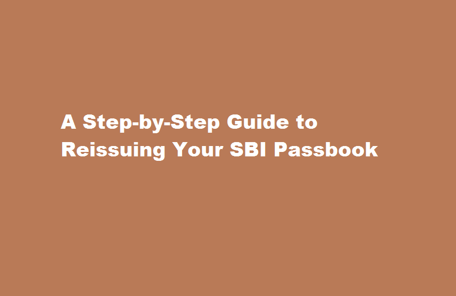 how to reissue sbi passbook