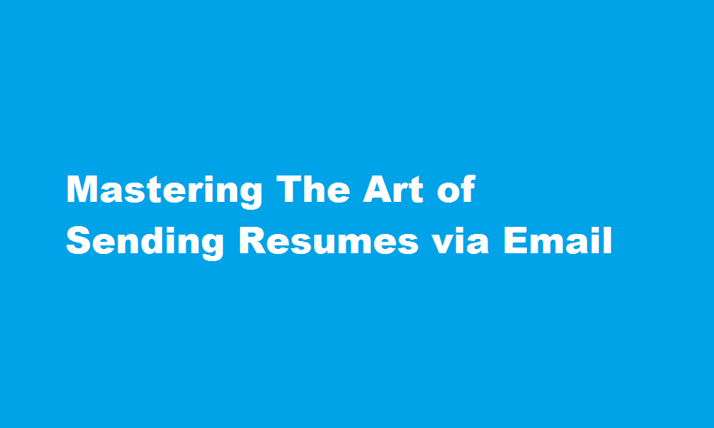 how to send resume in email