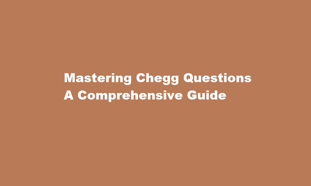 how to solve chegg questions