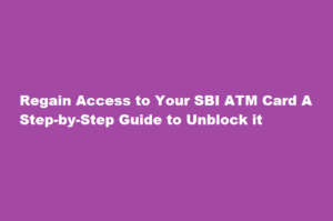 how to unblock SBI atm card
