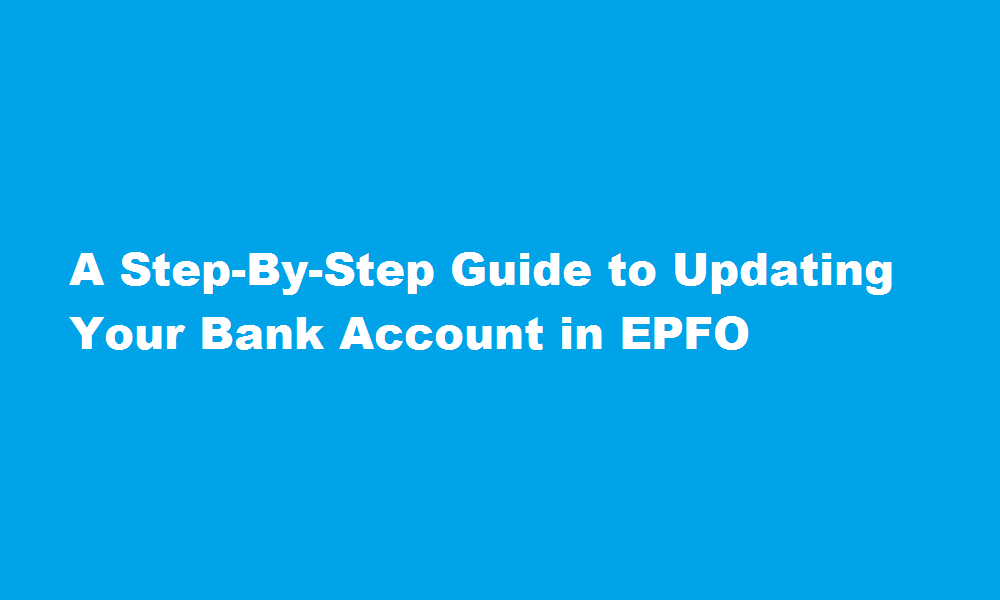 how to update bank account in epfo