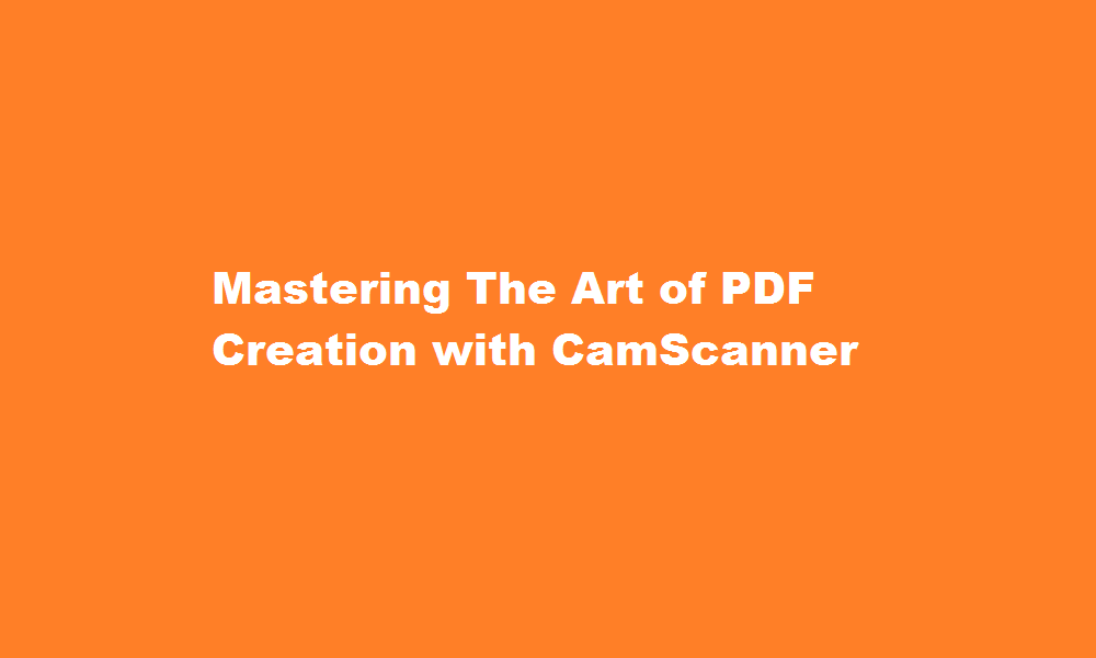 how to use camscanner to make pdf